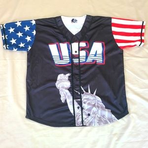 My Fredom Jersey USA Flag, Statue Of Liberty, America #1 Jersey Size 2XL